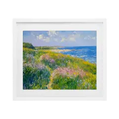 Stupell Industries Impressionist Smudged Coast Framed Print Under Glass, design by Petal Prints Design
