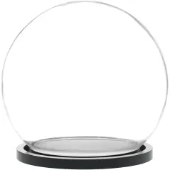 Plymor 5" x 6" Glass Display Dome Globe Cloche (Black Acrylic Base)