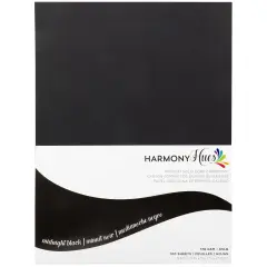 Harmony Hues 65# Cardstock 8.5"X11" 100/Pkg-Midnight Black