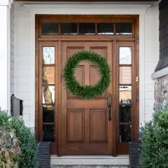 Northlight Pre-Lit Eastern Pine Artificial Christmas Wreath - 36" - Clear Lights Green