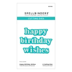Spellbinders Etched Die From The Out And About Collection-Happy Birthday Wishes