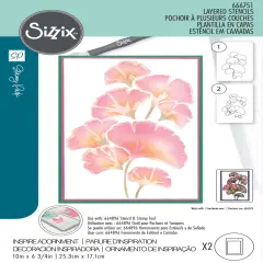 Sizzix A5 Cosmopolitan Stencil By Stacey Park 2/Pkg-Inspire Adornment