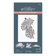 Spellbinders BetterPress Press Plate & Die Set By Dawn Bibby-Elegant Peacock