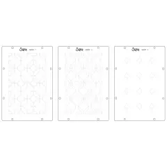 Sizzix Clear stamp Set 15/Pkg W/ Stencils 3/PKg By Vic Von S-Retro