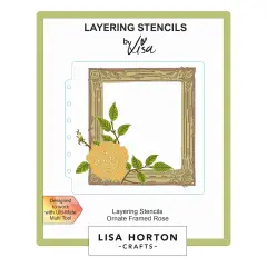 Lisa Horton Crafts Layering Stencils-Ornate Framed Rose