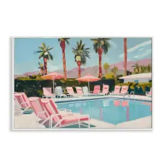 Stupell Industries Palm Springs Swimming Pool Framed Giclee Wall Art Design by Arlington Prints