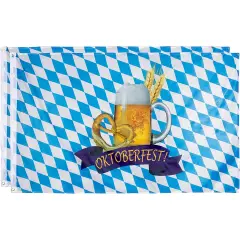 Oktoberfest Flags, Decorative German Beer and Bavarian Flag Design (2 Pack, 35.4 x 60 In) Blue
