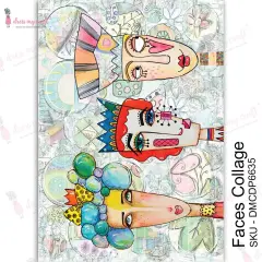 Dress My Craft Transfer Me Sheet A4-Faces Collage