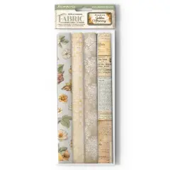 Stamperia Polyester Fabric 12"X12" 4/Pkg-Golden Harmony