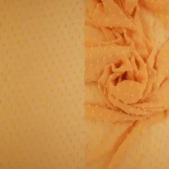 1 Yard Lightweight Swiss Dot Chiffon Fabric Solid Woven Sheer Drapery 57/58" Width YELLOW AMBER