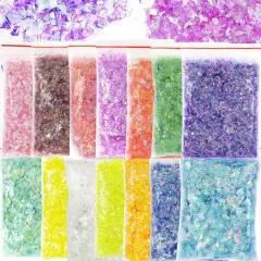 14 Colors Resin Chunky Glitter Flakes Irregular Iridescent Sparkles Glitters Confetti Craft Supplies