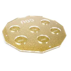Lucite Seder Plate Hexagon Gold