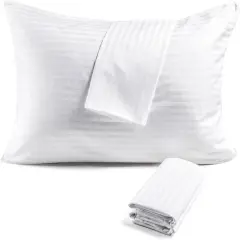 100% Cotton Pillow Protectors, Standard Size (20x26), 2 Pack, Oeko-TEX Certified, Hotel Grade Pillow Cover with Silent Zipper