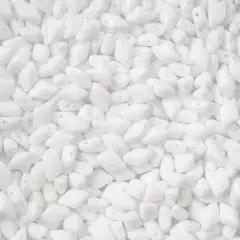 Matubo 2-Hole Czech Glass Opaque Gemduo Beads, 50g Chalk White