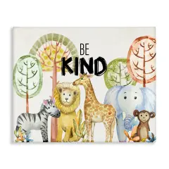 Stupell Industries Be Kind Jungle Animals Canvas Design by Kim Allen