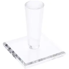 Plymor Clear Acrylic Display Sphere Holder Riser, 2.125" H x 1.5" W x 1.5" D (0.75" Circle)