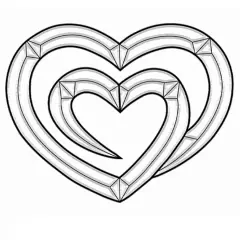 11-1/8" x 8-1/4" Exquisite Clear Glass Two Hearts Bevel Cluster EC253