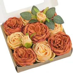 Artificial Flowers and Greenery Combo Box Set - Peony Terracotta (Mini)