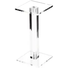 Plymor Clear Acrylic Square Barbell Pedestal Display Riser 6.375 inches (Height) x 3 inches (Width) x 3 inches (Depth) (3/16 inches thick)
