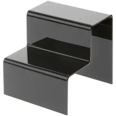 Plymor Black Acrylic 2-Step Solid Back Display Stairs, 6.125" H x 6" W x 6.75" D