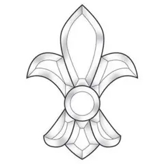 6-1/2" x 8-7/8" Exquisite Clear Glass Fleur D'Lis Bevel Cluster EC615