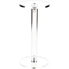 Plymor Clear Acrylic Round Barbell Pedestal Display Riser 6.375 inches (Height) x 3 inches (Depth) (3/16 inches thick)