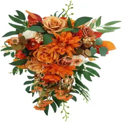 11" Burnt Orange Wedding Bouquet