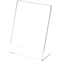 Plymor Clear Acrylic Sign Display / Literature Holder (Angled), 6" W x 8" H