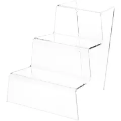 Plymor Clear Acrylic Tapered Display Stairs, 9.25" H x 9" W x 9.75" D