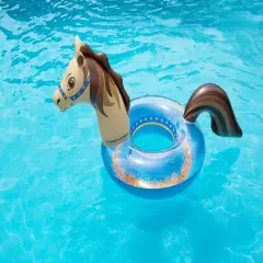 Swimline Inflatable Hobby Horse Glitter Swimming Pool Ring - 60" Multi