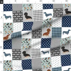 Various Fabrics by the Yard or Fat Quarter Dachshund Pet Quilt Dog Breed Silhouette Cheater Multi Dogs Wholecloth Weener Custom Printed Fabric by Spoonflower
