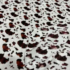 1 Yard Cow Print Poly Cotton Fabric Brown