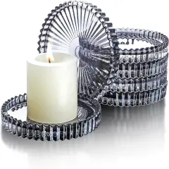 Glass Pillar Candle Holder Plate