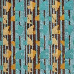 Nova Blue - AquaTeal,brown AbstractGeometric Upholstery Fabric 54 Inches"
