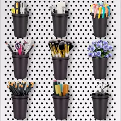 G.CORE 9 Pack Pegboard Cups with Hooks, Peg Board Hooks Assortment Organizer Accessory, Various Tools Storage Arrange System Kit, for Garage Craft Workshop Workbench Hobby Office