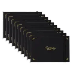 New York Central Eternity Ninety Flat Book- 8.5x5.5" Sketch Watercolor Journal, 10-Pack - Black Soft Paperback- Watercolor Sketchbook w/ Elastic Band, 100 Total Sheets 100% Cotton, 90 lb Cold-Pressed