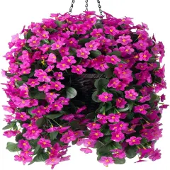 Artificial Faux Silk Hanging Flowers Plants Baskets