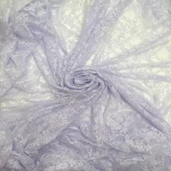 1 Yard Lavender Floral Lace Fabric Stretch Sheer Shimmery Nylon Spandex 58/60&Prime; Wide