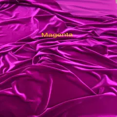 1 Yard Magenta Stretch Velvet Fabric with Plush Texture and Elegant Drape 58/60 Inch Width