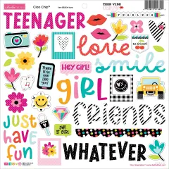 Bella Blvd Chipboard Stickers 12"X12"-Icons, Teen Vibe Caitlyn