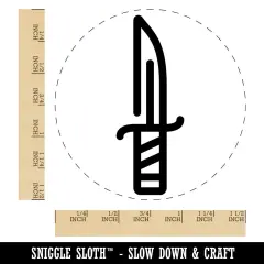 Line Drawing Knife Dagger Rogue Weapon Blade Self-Inking Rubber Stamp Crafting Blue