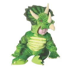 Toddler Triceratops Costume Plush Dinosaur Jumpsuit with Hood Gloves and Feet