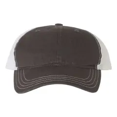 Richardson&reg; Garment Washed Trucker Cap Charcoal/ White