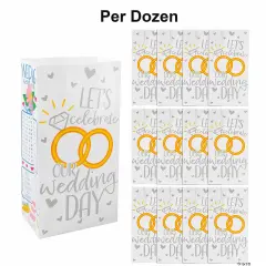 Medium Wedding Activity Paper Treat Bags 5" x 3 1/4" x 10" - 12 Pc.