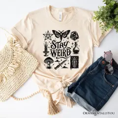 Stay Weird Witchy Vibes T-Shirt, Mystical Halloween Tee for Powerful Women