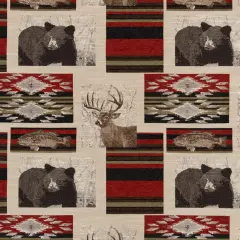 Sedona Berry - Red & Burgundy Novelty Upholstery Fabric 54 Inches"