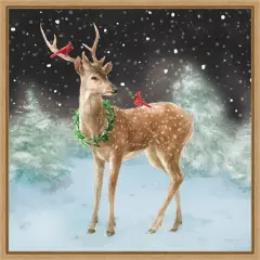 Woodland Celebration III Black by Danhui Nai Framed Canvas Wall Art