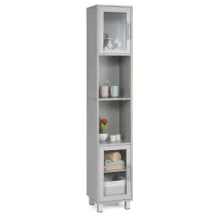 Costway 71'' Tall Tower Bathroom Storage Cabinet Organizer Display Shelves Bedroom Grey\Brown\Black