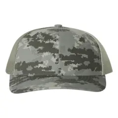Richardson&reg; Printed Trucker Cap Digital Camo Green