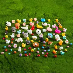 100 Pieces Mini Ocean Resin Animals Miniature Ocean Animals Tiny Figurine Tiny Resin Trinkets Marine Aquarium Ornaments Dollhouse Decorations for DIY Tank Potted Garden Landscape Accessory(Stylish Style)